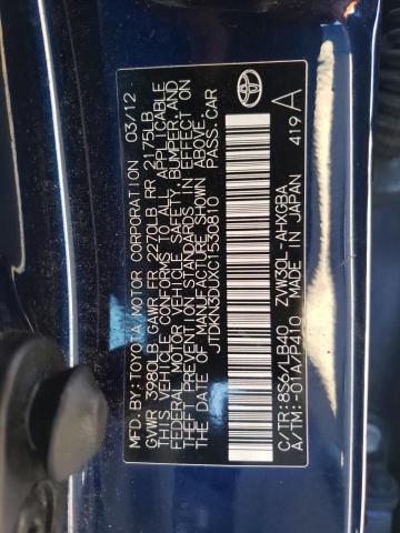 Photo 10 from auction – 2012 TOYOTA PRIUS with VIN JTDKN3DUXC1530810