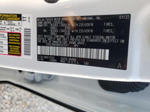 Photo 10 from auction – 2022 TOYOTA HIGHLANDER with VIN 5TDZZRAHXNS542541