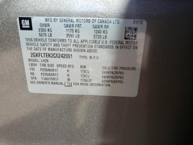 Photo 10 from auction – 2012 GMC TERRAIN SL with VIN 2GKFLTEK2C6242091