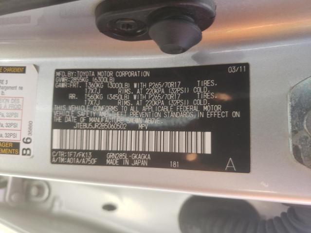 Photo 10 from auction – 2011 TOYOTA 4RUNNER SR with VIN JTEBU5JR2B5060502