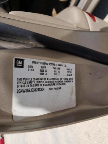 Photo 10 from auction – 2003 BUICK CENTURY CU with VIN 2G4WS52J031243304