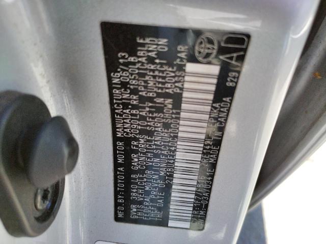 Foto 10 de la subasta – 2013 TOYOTA COROLLA BA con VIN 2T1BU4EE4DC100011