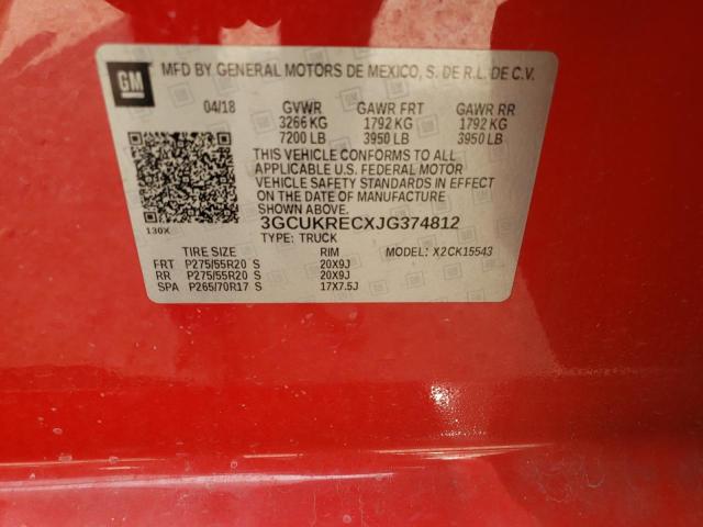 Photo 10 from auction – 2018 CHEVROLET SILVERADO with VIN 3GCUKRECXJG374812