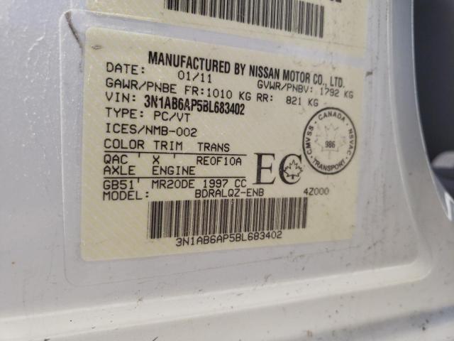 Photo 10 from auction – 2011 NISSAN SENTRA 2.0 with VIN 3N1AB6AP5BL683402
