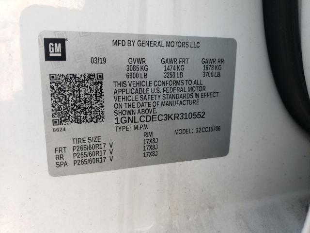 Photo 10 from auction – 2019 CHEVROLET TAHOE POLI with VIN 1GNLCDEC3KR310552