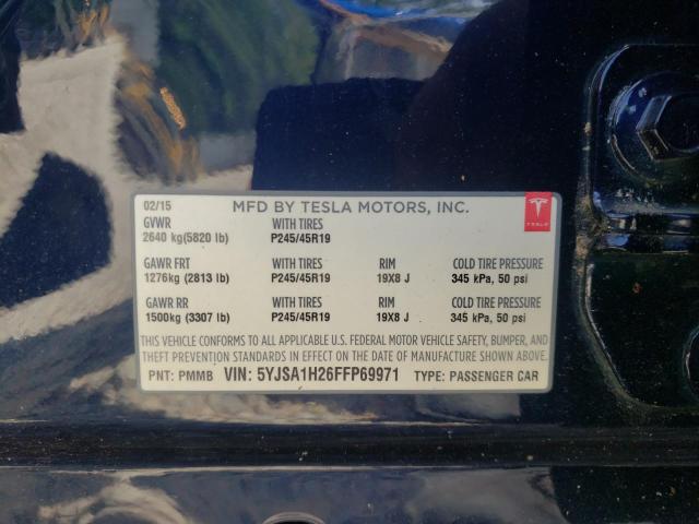 Photo 10 from auction – 2015 TESLA MODEL S 85 with VIN 5YJSA1H26FFP69971
