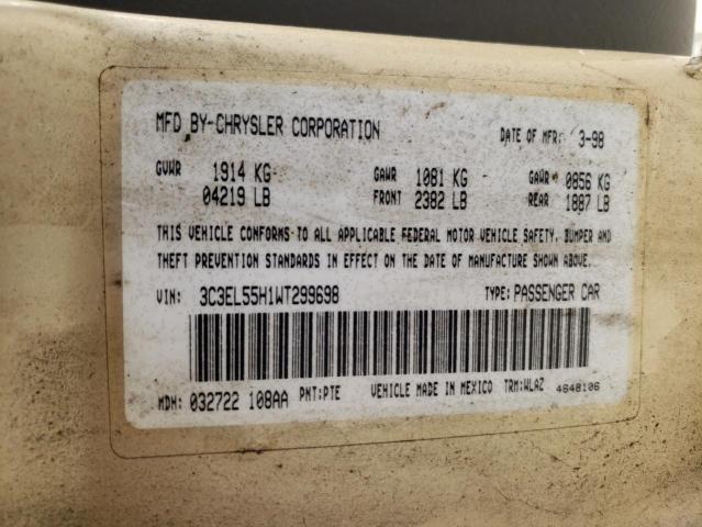 Photo 10 from auction – 1998 CHRYSLER SEBRING JX with VIN 3C3EL55H1WT299698