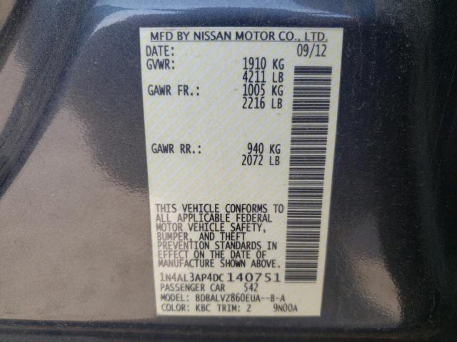 Photo 10 from auction – 2013 NISSAN ALTIMA 2.5 with VIN 1N4AL3AP4DC140751