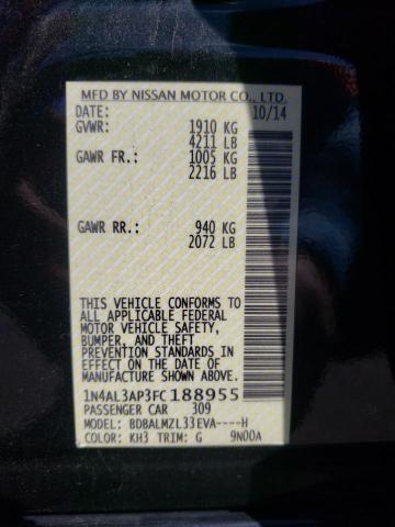 Photo 10 from auction – 2015 NISSAN ALTIMA 2.5 with VIN 1N4AL3AP3FC188955