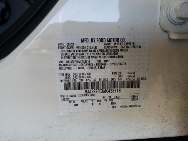 Photo 10 from auction – 2021 FORD ECOSPORT S with VIN MAJ3S2FEXMC438718