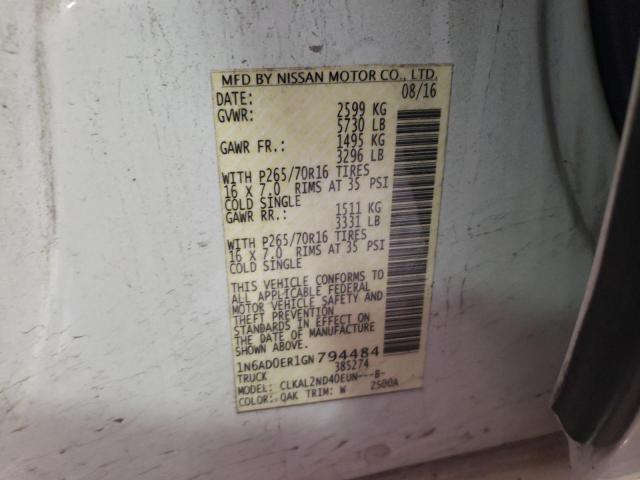 Photo 10 from auction – 2016 NISSAN FRONTIER S with VIN 1N6AD0ER1GN794484