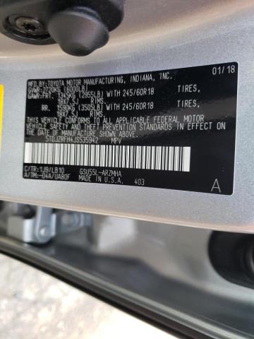 Photo 10 from auction – 2018 TOYOTA HIGHLANDER with VIN 5TDJZRFH4JS535942