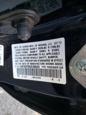 Photo 10 from auction – 2013 HONDA CIVIC EX with VIN 19XFB2F83DE260533