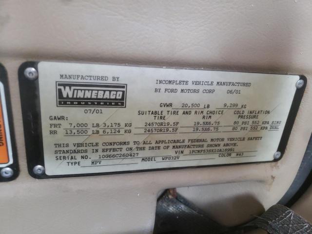 Photo 10 from auction – 2001 WINNEBAGO MOTORHOME with VIN 1FCNF53SX10A18991
