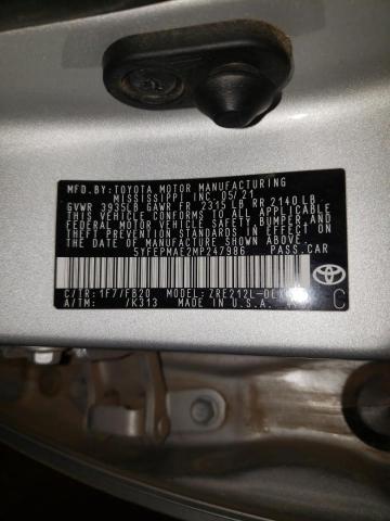 Photo 10 from auction – 2021 TOYOTA COROLLA LE with VIN 5YFEPMAE2MP247986