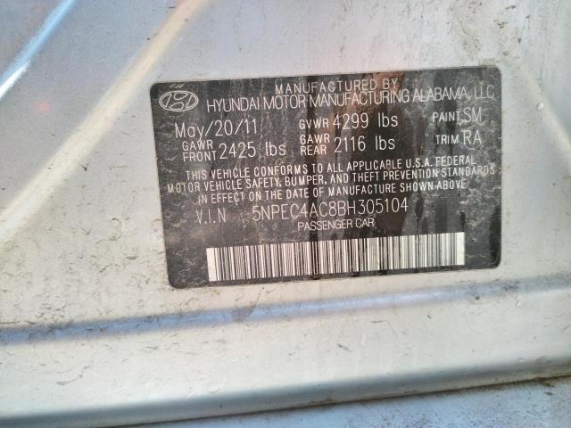 Photo 10 from auction – 2011 HYUNDAI SONATA SE with VIN 5NPEC4AC8BH305104