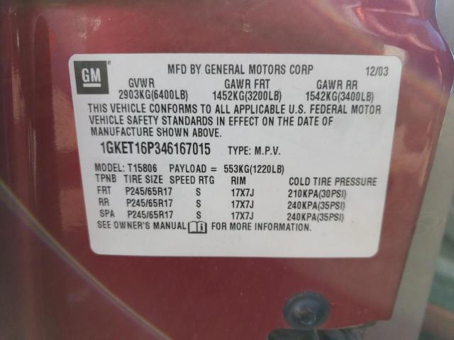 Photo 10 from auction – 2004 GMC ENVOY XL with VIN 1GKET16P346167015