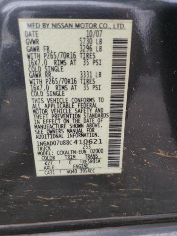 Photo 10 from auction – 2008 NISSAN FRONTIER C with VIN 1N6AD07U88C410621