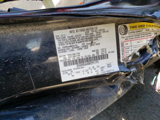 Photo 10 from auction – 2011 FORD FUSION SEL with VIN 3FAHP0JA4BR291195