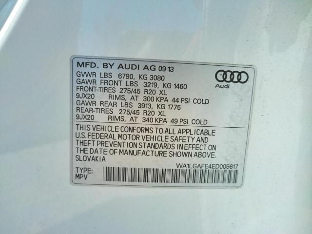 Photo 10 from auction – 2014 AUDI Q7 PREMIUM with VIN WA1LGAFE4ED005617