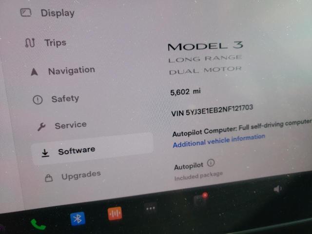 Photo 8 from auction – 2022 TESLA MODEL 3 with VIN 5YJ3E1EB2NF121703