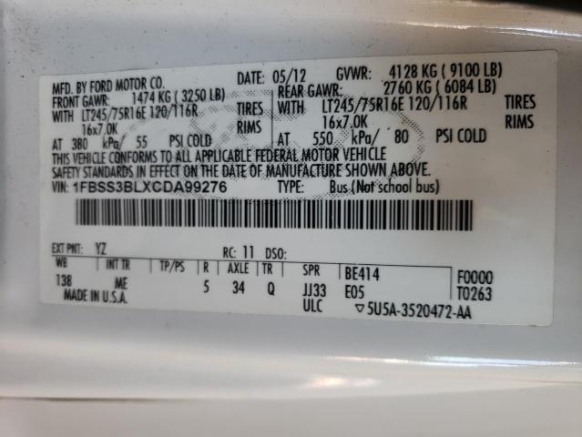 Photo 10 from auction – 2012 FORD ECONOLINE with VIN 1FBSS3BLXCDA99276