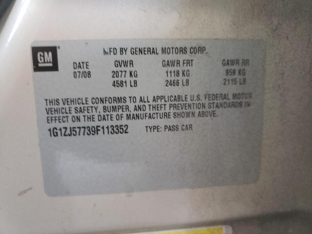 Photo 10 from auction – 2009 CHEVROLET MALIBU 2LT with VIN 1G1ZJ57739F113352