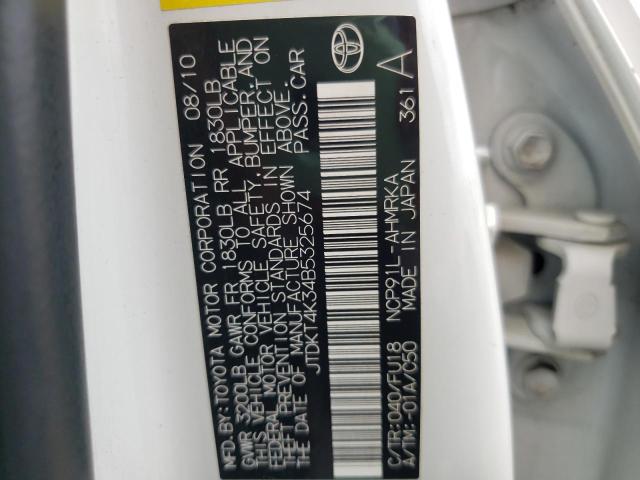 Photo 10 from auction – 2011 TOYOTA YARIS with VIN JTDKT4K34B5325674