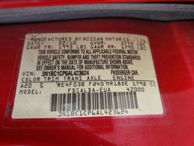Photo 10 from auction – 2010 NISSAN VERSA S with VIN 3N1BC1CP6AL423624