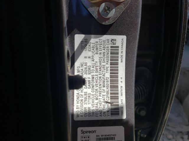 Photo 10 from auction – 2020 HONDA CIVIC LX with VIN 2HGFC2F68LH501972