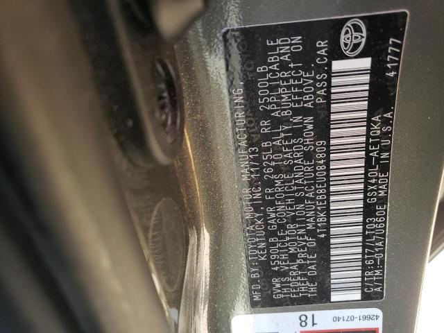 Photo 10 from auction – 2014 TOYOTA AVALON BAS with VIN 4T1BK1EB8EU084809