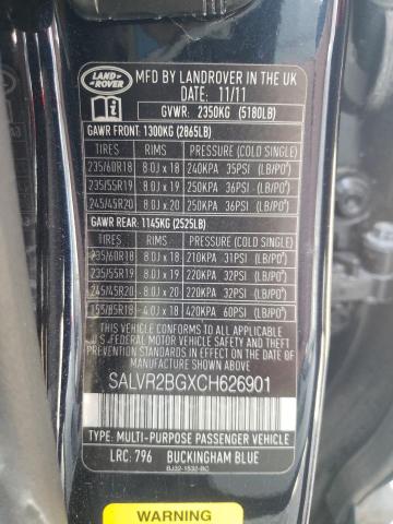 Photo 10 from auction – 2012 LAND ROVER RANGE ROVE with VIN SALVR2BGXCH626901