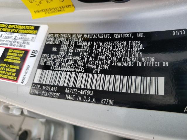 Photo 10 from auction – 2013 TOYOTA VENZA LE with VIN 4T3BA3BB8DU040849