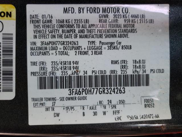 Photo 10 from auction – 2016 FORD FUSION SE with VIN 3FA6P0H77GR324263