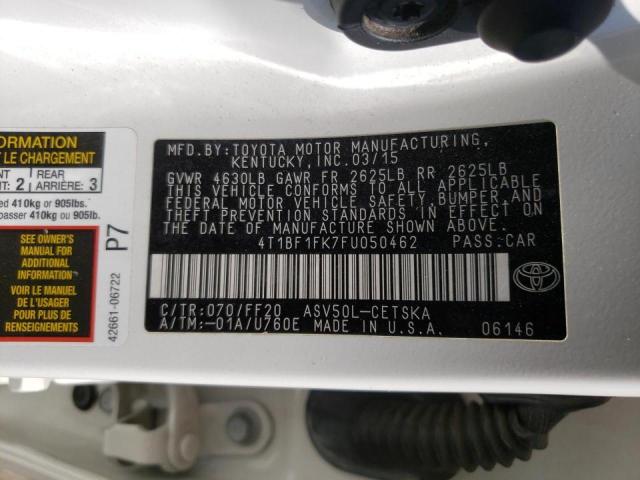 Photo 10 from auction – 2015 TOYOTA CAMRY LE with VIN 4T1BF1FK7FU050462