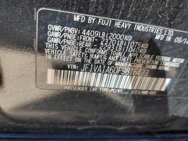 Photo 10 from auction – 2015 SUBARU WRX with VIN JF1VA1A60F9816423