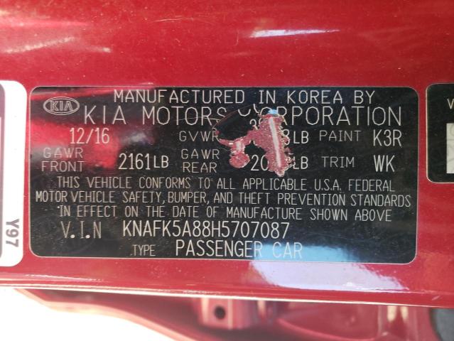 Photo 10 from auction – 2017 KIA FORTE LX with VIN KNAFK5A88H5707087