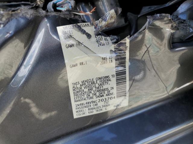 Photo 10 from auction – 2019 NISSAN ALTIMA S with VIN 1N4BL4BV9KC203704