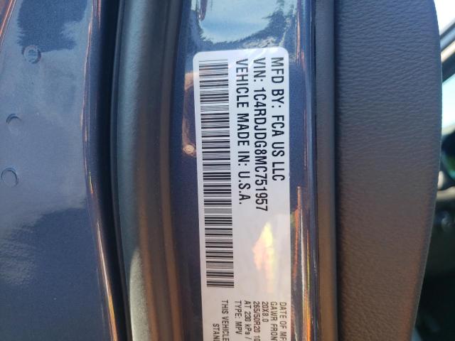 Photo 10 from auction – 2021 DODGE DURANGO GT with VIN 1C4RDJDG8MC751957