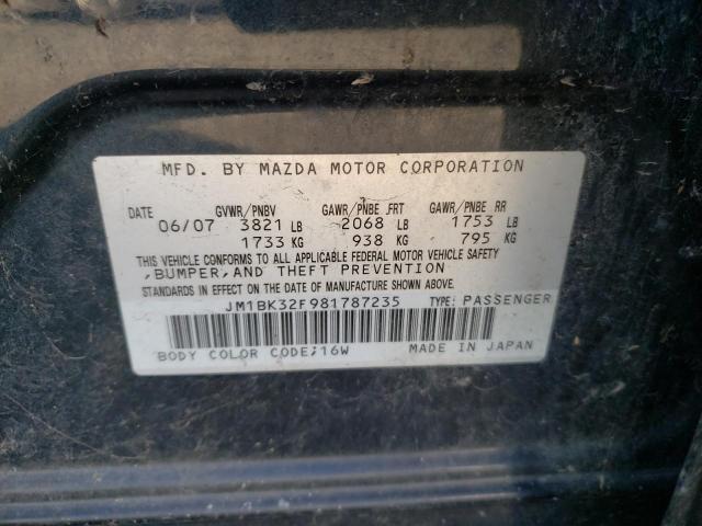 Photo 10 from auction – 2008 MAZDA 3 I with VIN JM1BK32F981787235