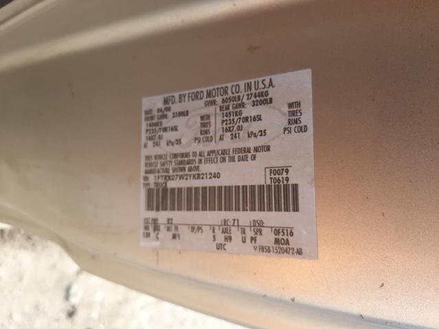 Foto 10 de la subasta – 2000 FORD F150 con VIN 1FTRX07W2YKB21240