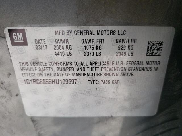 Photo 10 from auction – 2017 CHEVROLET VOLT LT with VIN 1G1RC6S55HU199697