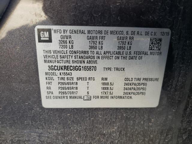 Photo 10 from auction – 2016 CHEVROLET SILVERADO with VIN 3GCUKREC8GG165870