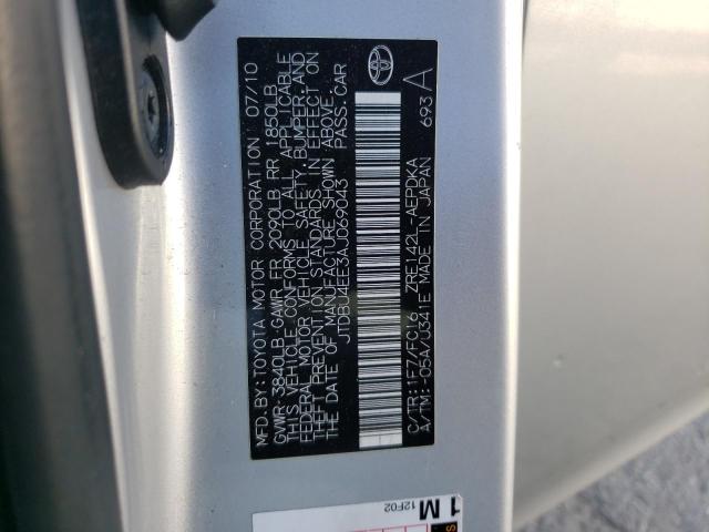 Photo 10 from auction – 2010 TOYOTA COROLLA BA with VIN JTDBU4EE3AJ069043