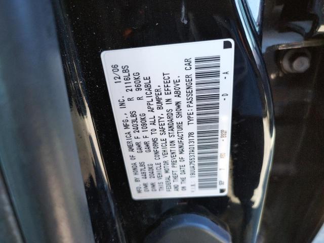 Photo 10 from auction – 2007 ACURA TL TYPE S with VIN 19UUA75537A013178
