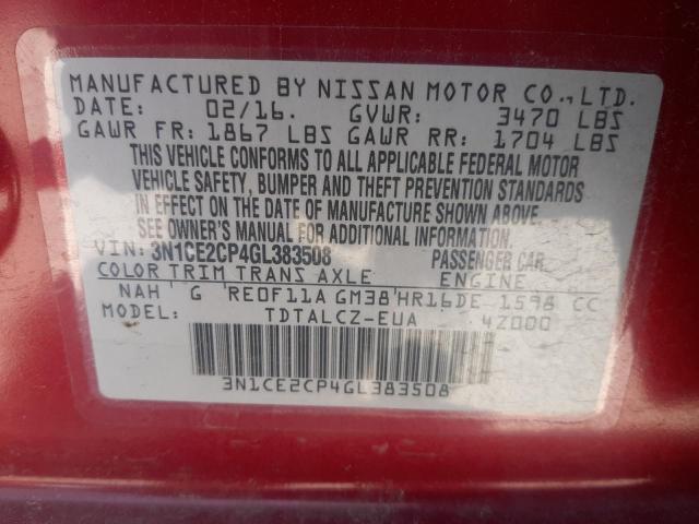 Photo 10 from auction – 2016 NISSAN VERSA NOTE with VIN 3N1CE2CP4GL383508