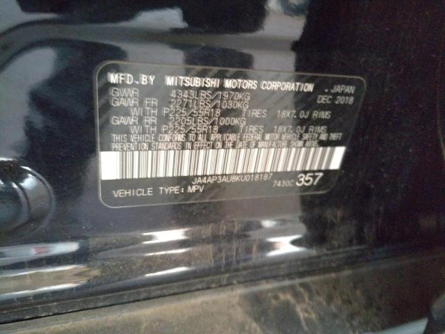 Photo 10 from auction – 2019 MITSUBISHI OUTLANDER with VIN JA4AP3AU8KU018187