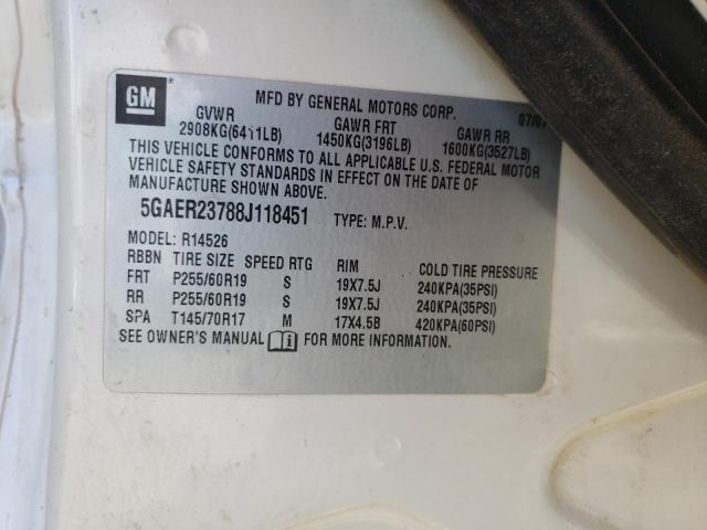 Photo 10 from auction – 2008 BUICK ENCLAVE CX with VIN 5GAER23788J118451