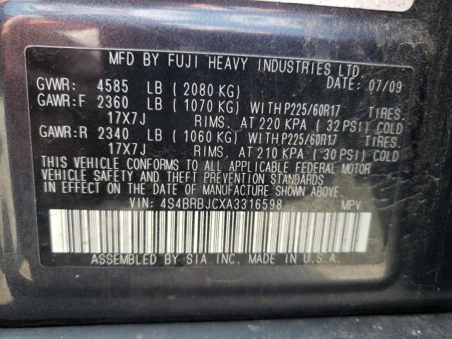 Фото 10 с аукциона – 2010 SUBARU OUTBACK 2. с VIN 4S4BRBJCXA3316598