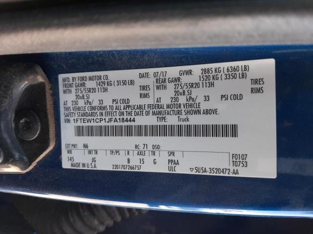 Photo 10 from auction – 2018 FORD F150 SUPER with VIN 1FTEW1CP1JFA18444